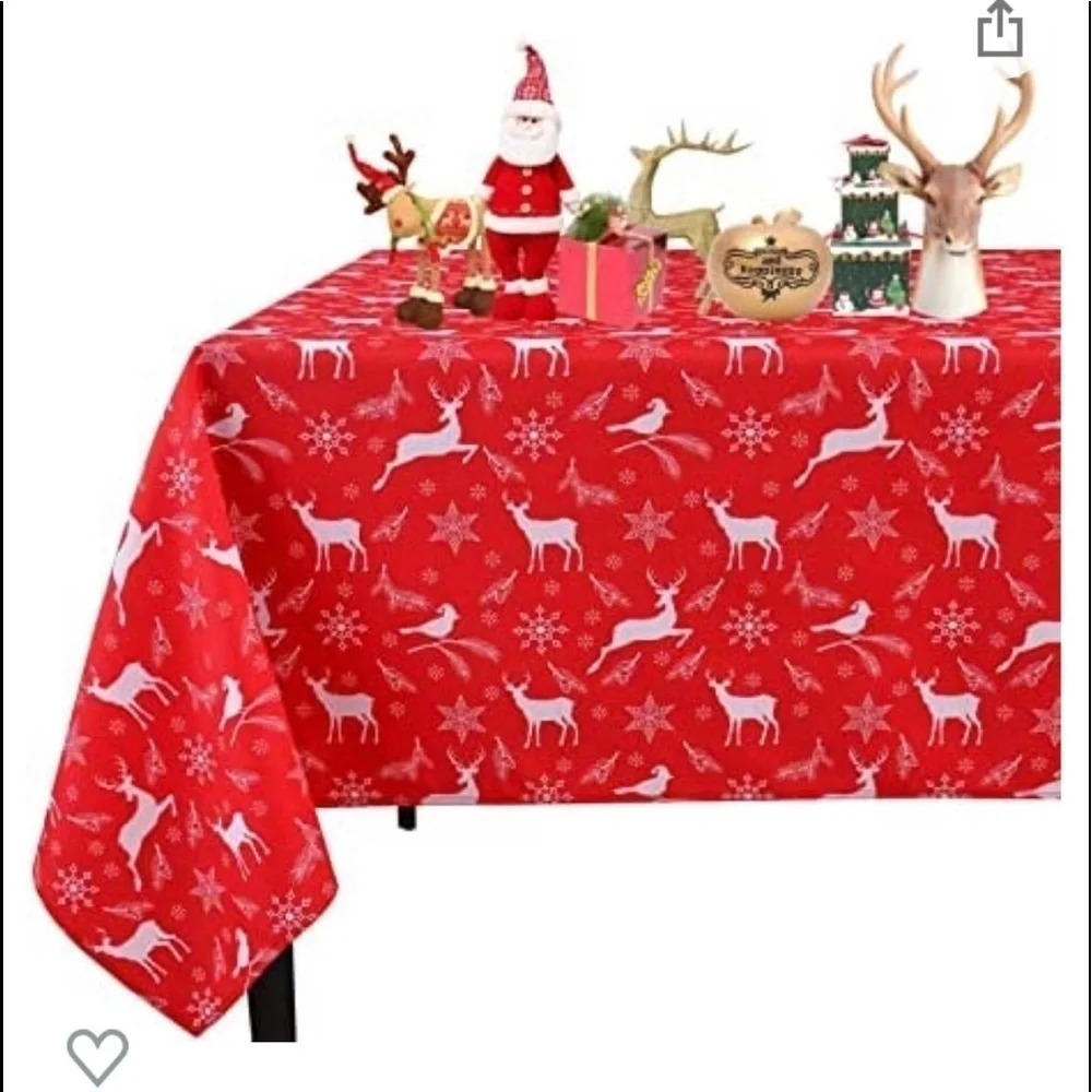tablecloth Christmas Rectangle -Waterproof Washable Polyester (60 x 84 inch) NEW